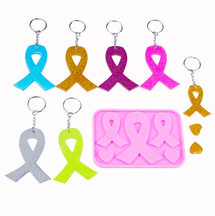 Resin Mould - Cancer Ribbon Keychains