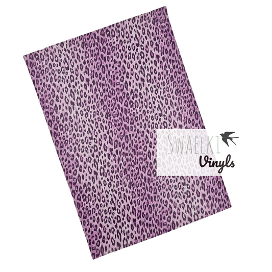 Faux Leather - Pattern Leopard Purple