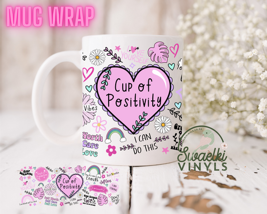 UV DTF Mug Wrap - Cup of Positivity