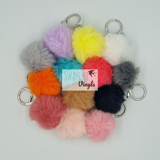 3.5cm Mini Pom Pom Keyrings