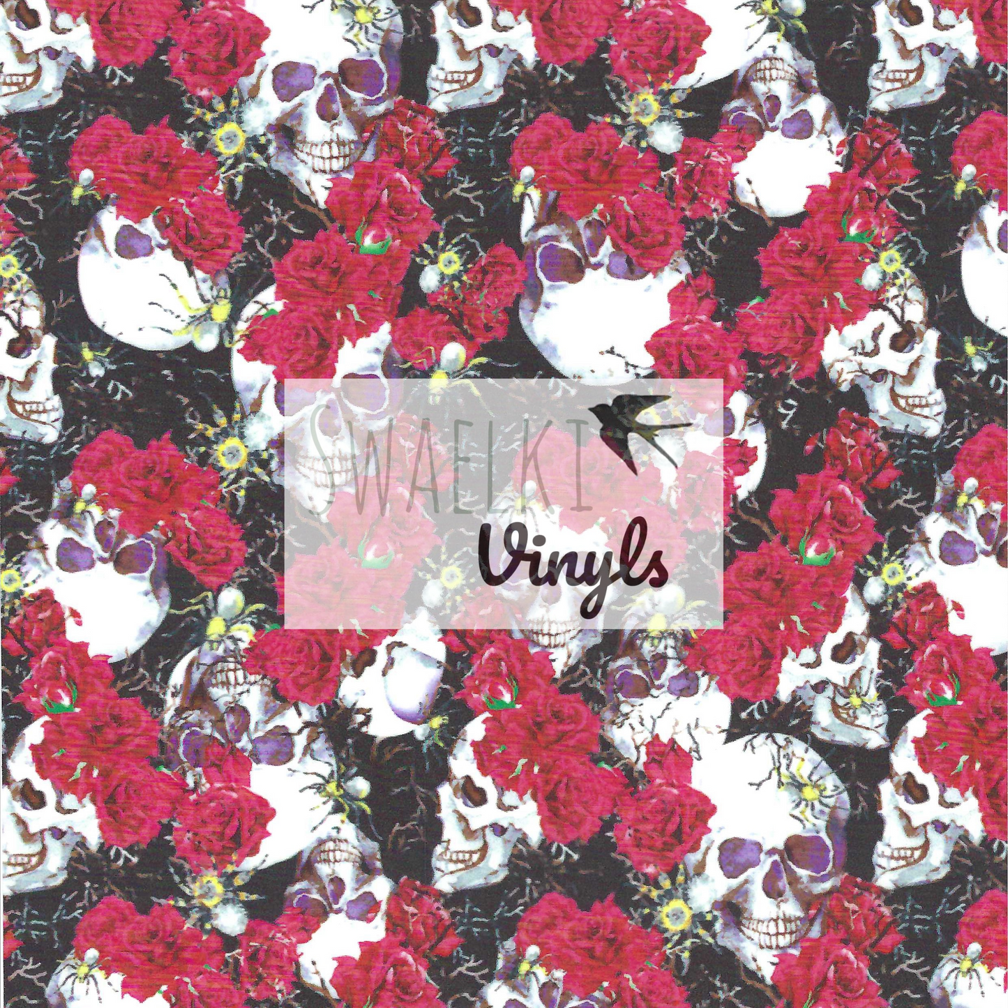 Pattern HTV - Skull in Roses (Discontinued)