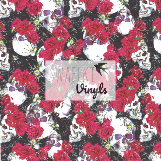 Pattern HTV - Skull in Roses