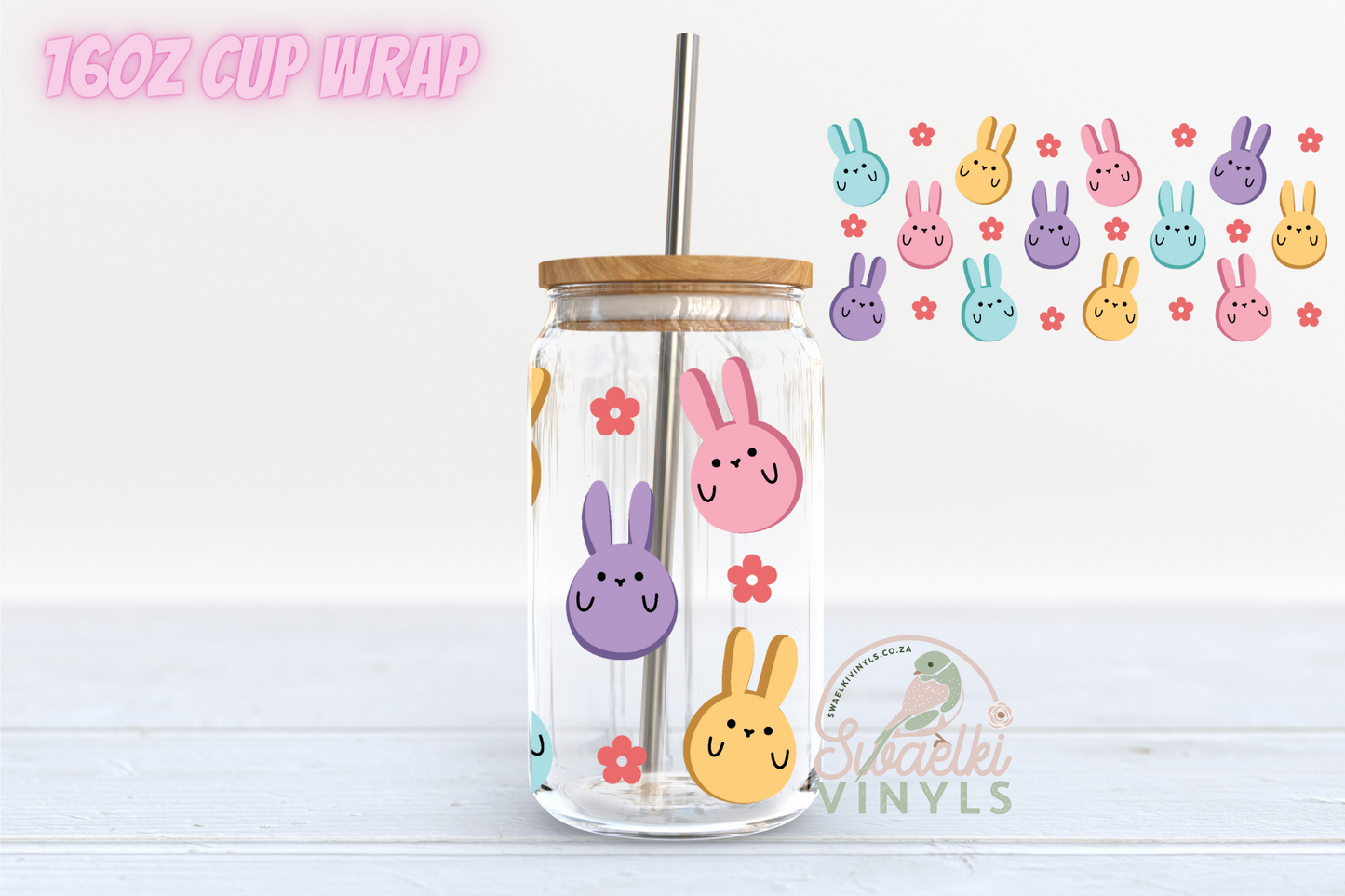 UV DTF Cup Wrap - Bunny