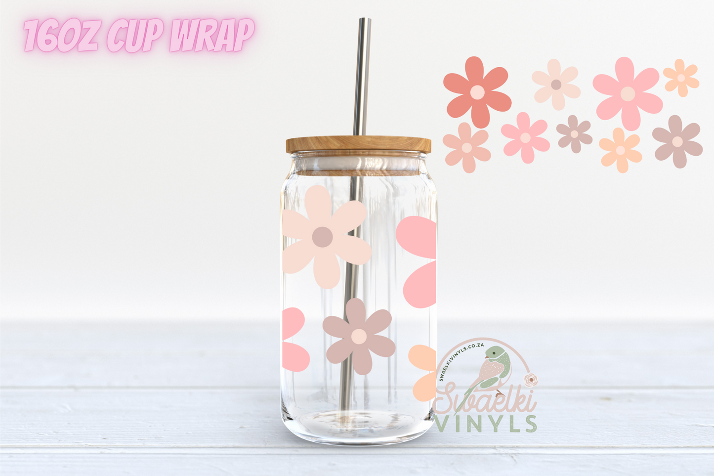 UV DTF Cup Wrap - Floral 1