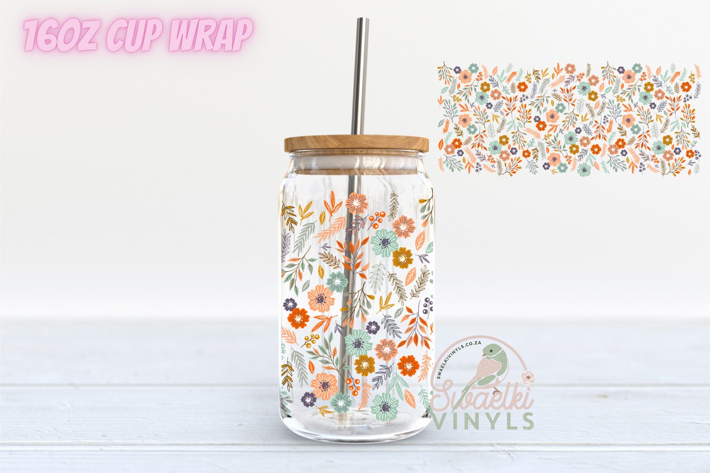 UV DTF Cup Wrap - Floral 3