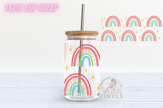 UV DTF Cup Wrap - Rainbows