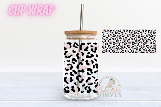 UV DTF Cup Wrap - Pink Leopard